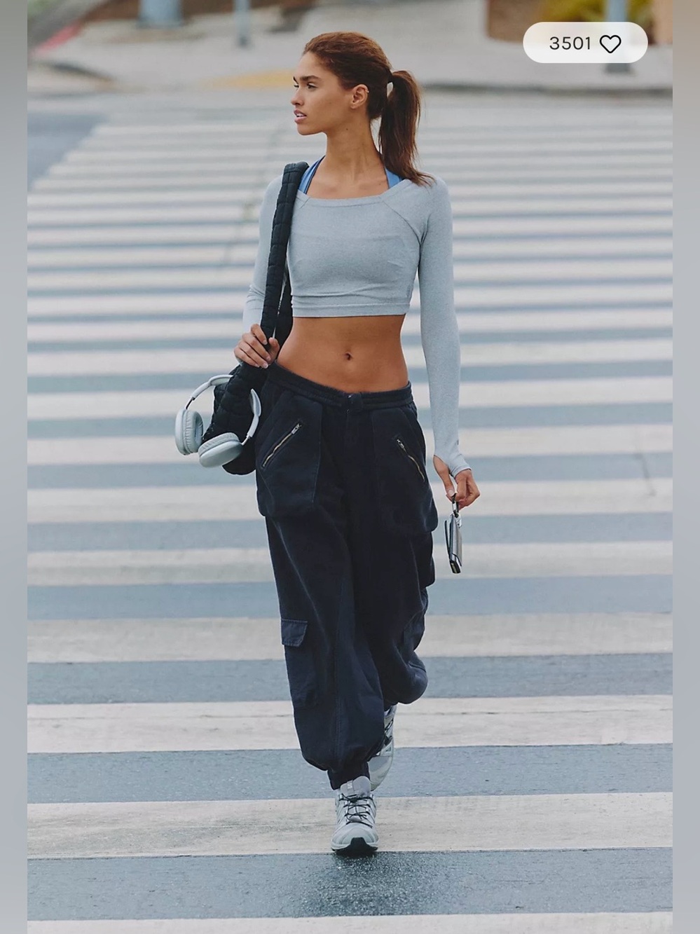 Free People Buckle Down Cargo Pants in Black Size M. NWT
